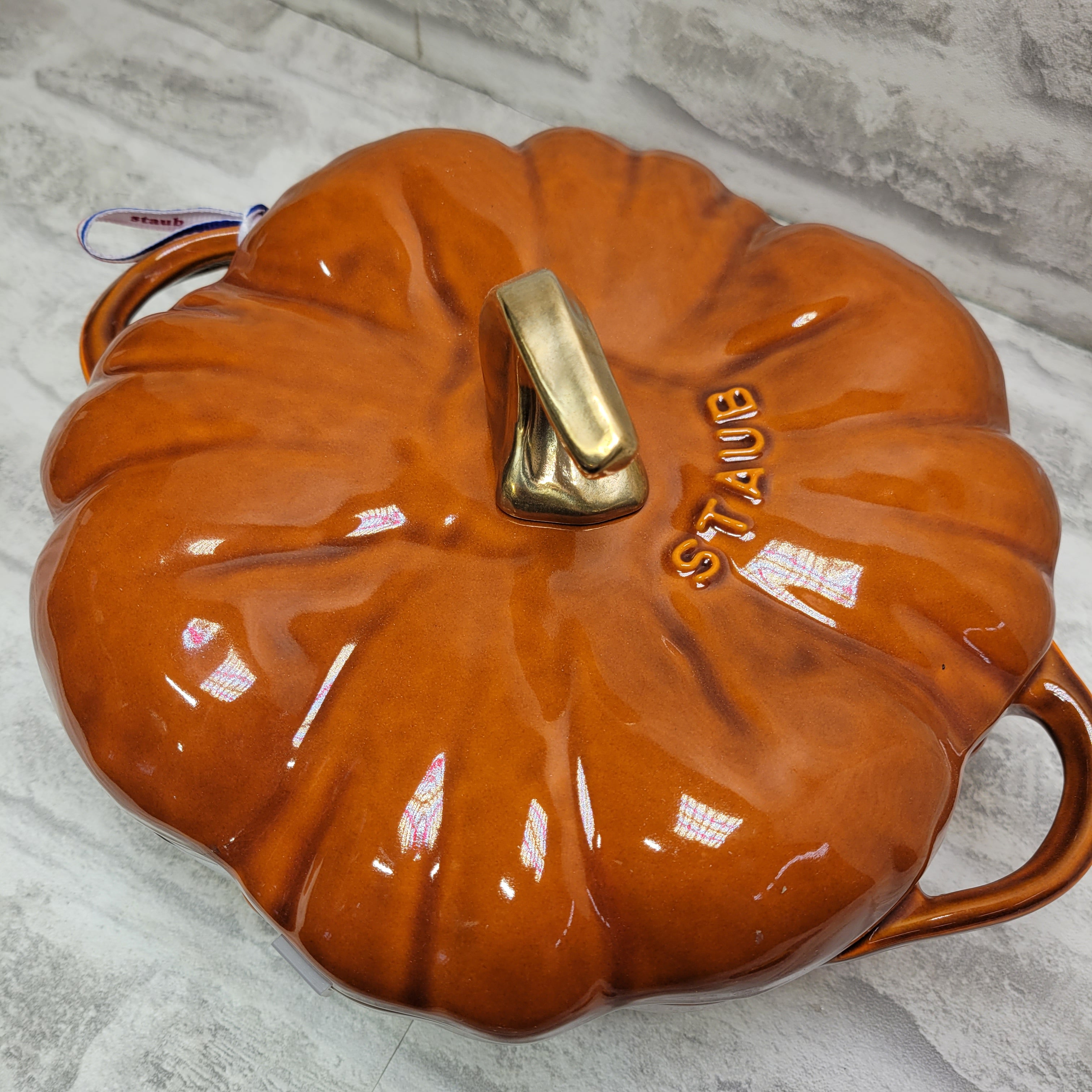 STAUB Cast Iron Pumpkin Cocotte Dutch Oven, 3.5-quart, Burnt Orange (7658663903470)